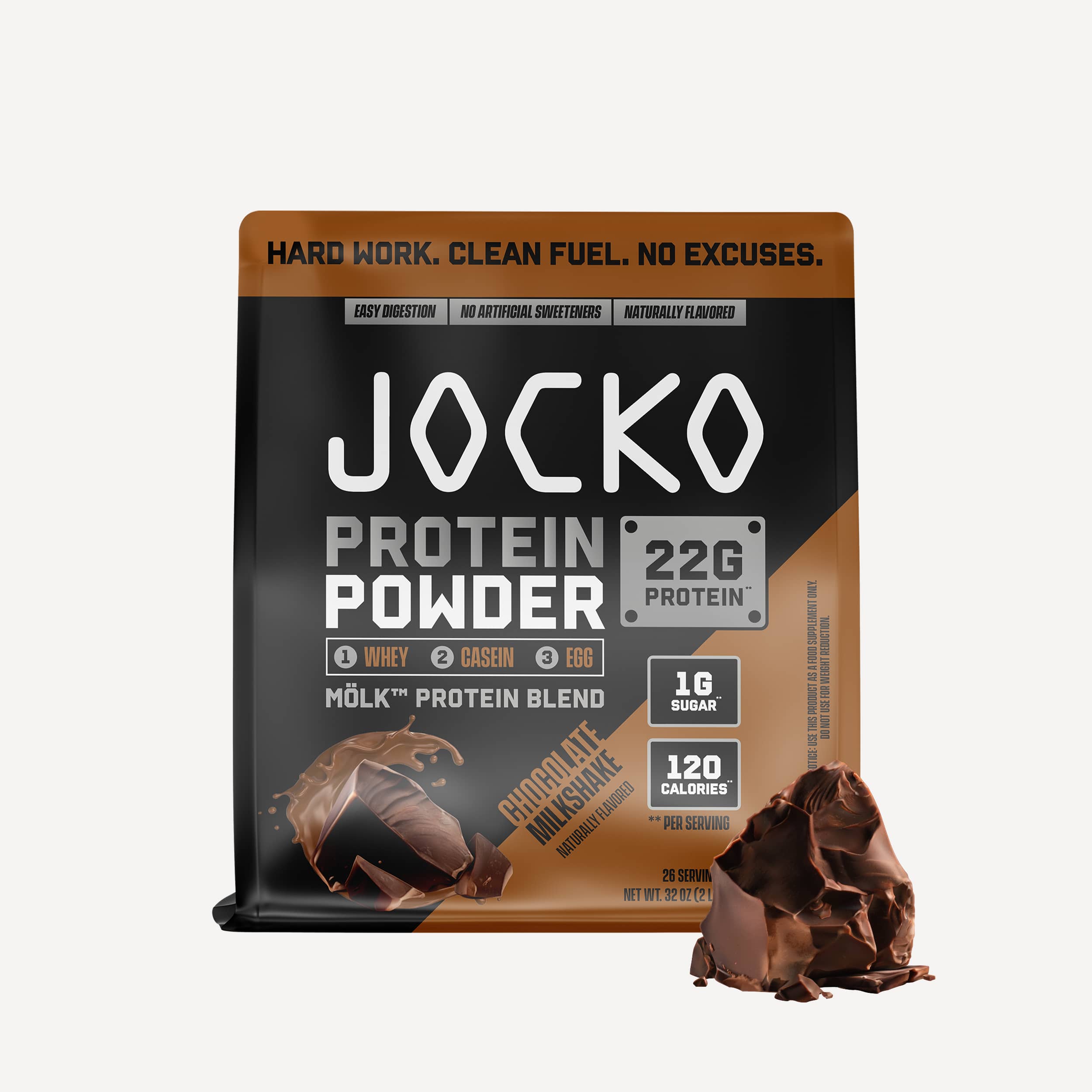 Proteína Jocko de chocolate, presentación de 2 libras